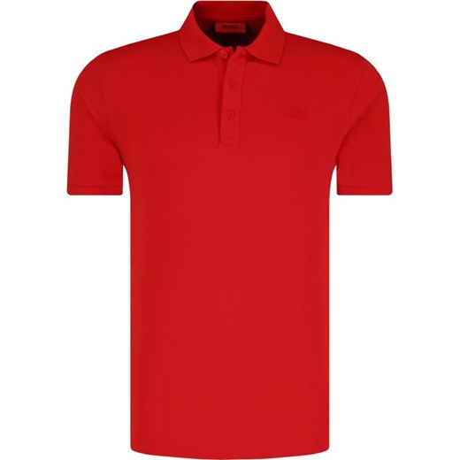 T-shirt męski Hugo Boss czerwony bez wzorów 
