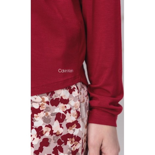 Calvin Klein Underwear bluzka damska czerwona casualowa z długim rękawem 
