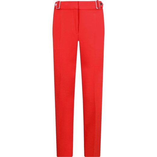 Spodnie damskie czerwone Hugo Boss jesienne eleganckie bez wzorów 