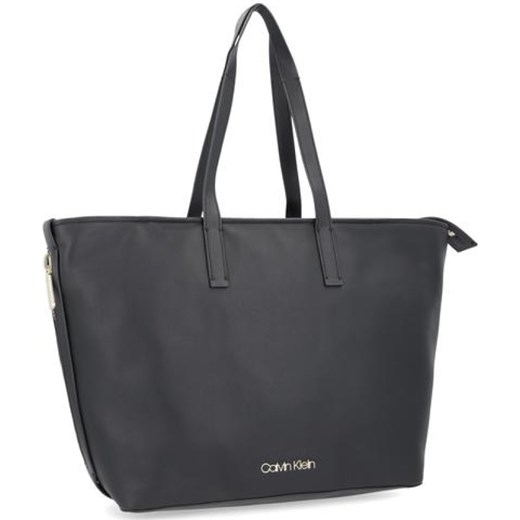 Shopper bag czarna Calvin Klein matowa duża na ramię 
