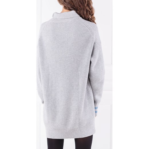 Sweter damski Calvin Klein bez wzorów z golfem z wełny 
