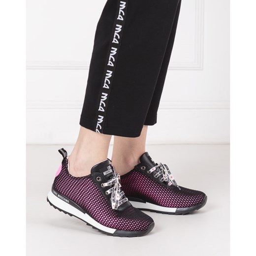 Buty sportowe damskie Love Moschino dla siatkarzy płaskie wielokolorowe bez wzorów sznurowane 