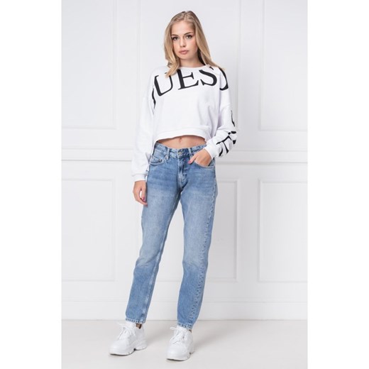 Bluza damska Guess Jeans z napisami krótka 
