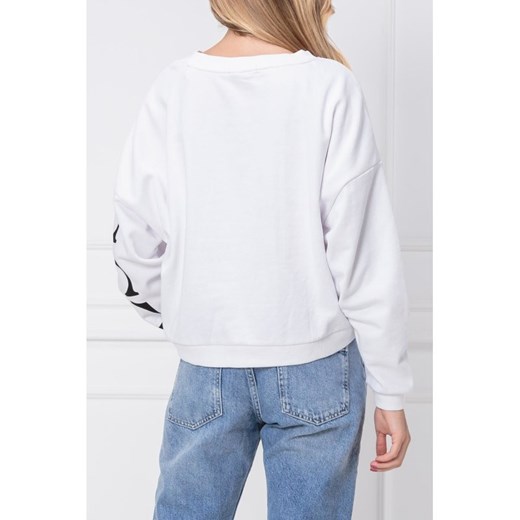 Bluza damska Guess Jeans z napisami biała krótka 