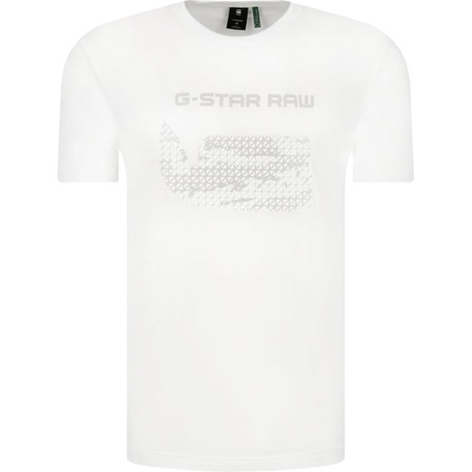 T-shirt męski biały G-Star Raw z napisami 
