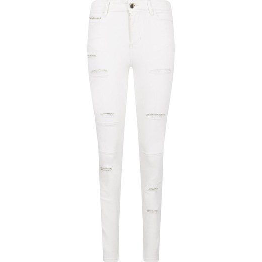 Jeansy damskie Guess Jeans białe wiosenne 