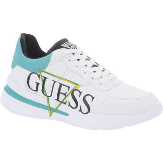 Buty sportowe damskie białe Guess na fitness na płaskiej podeszwie sznurowane 