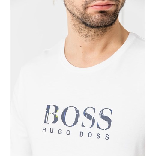 T-shirt męski Boss biały jesienny z krótkimi rękawami 