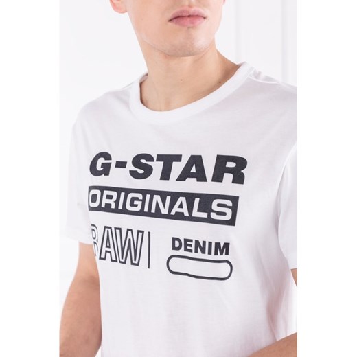 G-Star Raw t-shirt męski z krótkim rękawem z napisami młodzieżowy 