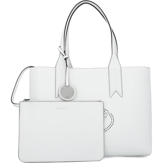 Shopper bag Emporio Armani biała elegancka bez dodatków 