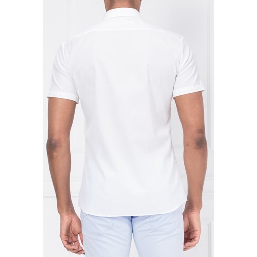 Koszula męska biała Hugo Boss casual z krótkim rękawem 