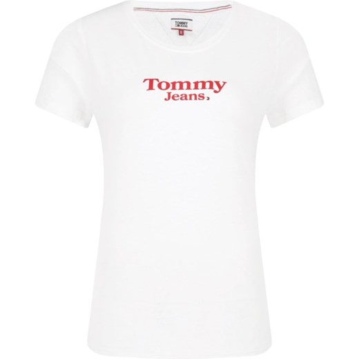 Tommy Jeans T-shirt TJW FLAG DETAIL | Regular Fit | z dodatkiem lnu Tommy Jeans  M okazja Gomez Fashion Store 