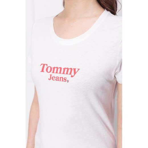 Tommy Jeans T-shirt TJW FLAG DETAIL | Regular Fit | z dodatkiem lnu  Tommy Jeans XL wyprzedaż Gomez Fashion Store 