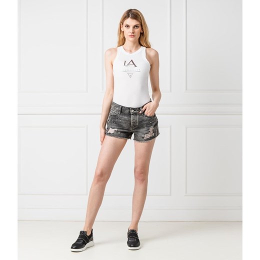 Bluzka damska Guess Jeans biała bez rękawów 