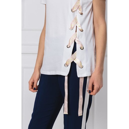Bluzka damska biała Twin Set z krótkim rękawem 