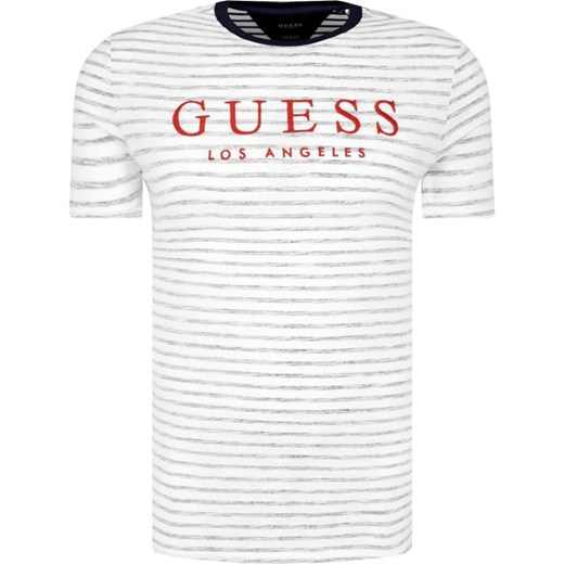 T-shirt męski Guess Jeans biały casual z krótkimi rękawami 