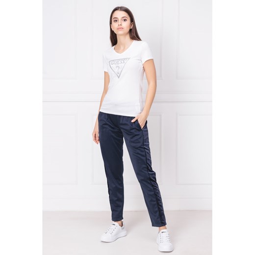Guess Jeans bluzka damska z krótkim rękawem biała casual 