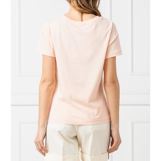 Calvin Klein bluzka damska casualowa z okrągłym dekoltem z krótkimi rękawami 