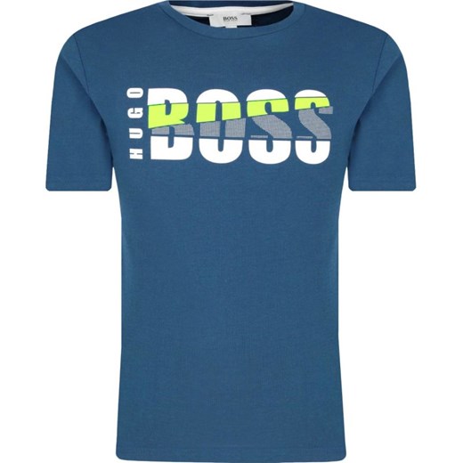 T-shirt chłopięce Boss niebieski 