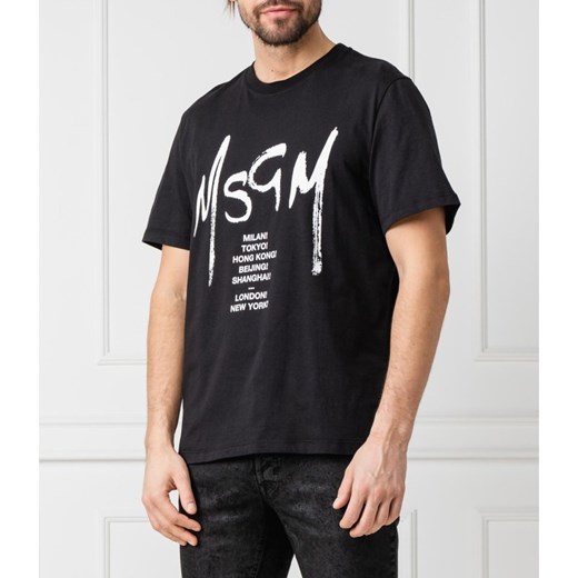 T-shirt męski Msgm z krótkimi rękawami 