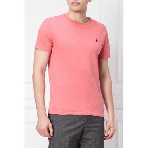 T-shirt męski Polo Ralph Lauren bez wzorów różowy z krótkim rękawem 