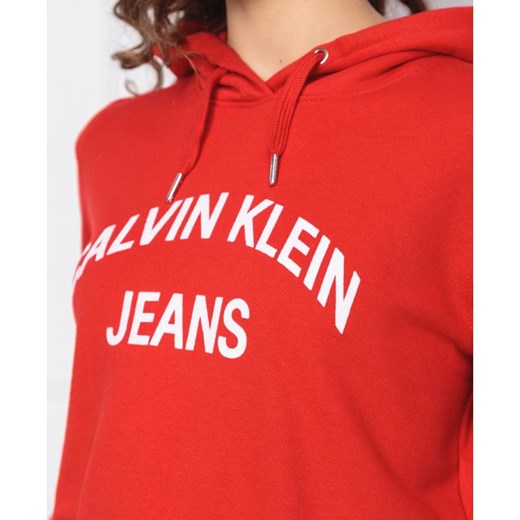 Bluza damska czerwona Calvin Klein krótka młodzieżowa 