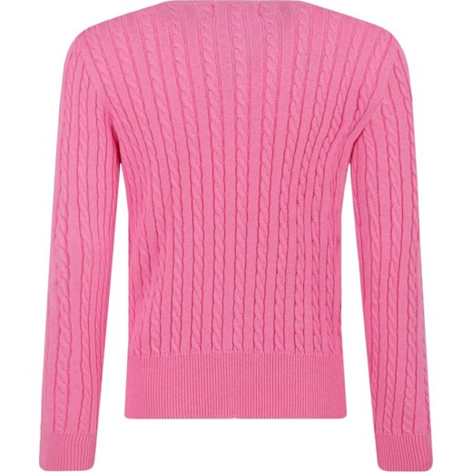 Sweter dziewczęcy różowy Polo Ralph Lauren bez wzorów 