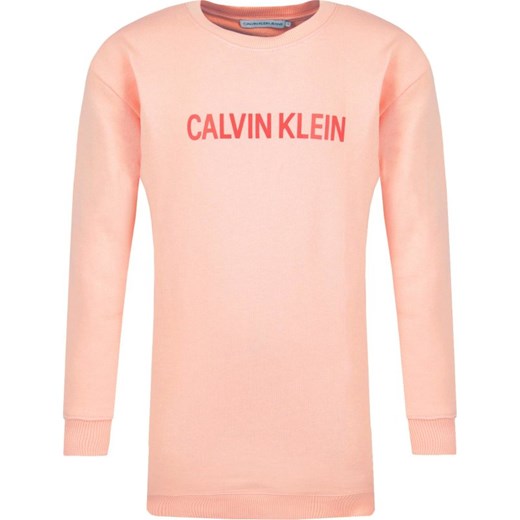Sukienka dziewczęca różowa Calvin Klein z napisem 