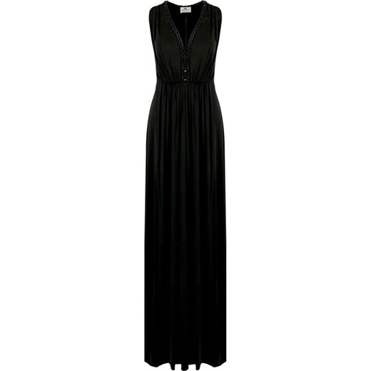 Sukienka Elisabetta Franchi czarna maxi elegancka prosta bez rękawów 