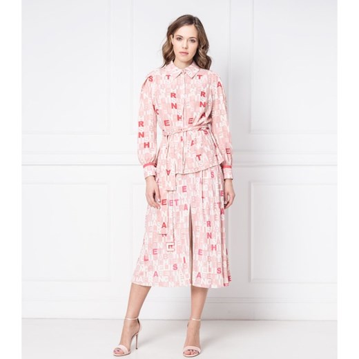 Różowa spódnica Elisabetta Franchi maxi w abstrakcyjnym wzorze 