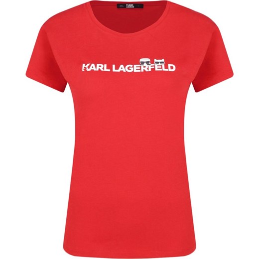 Bluzka damska czerwona Karl Lagerfeld z krótkim rękawem 
