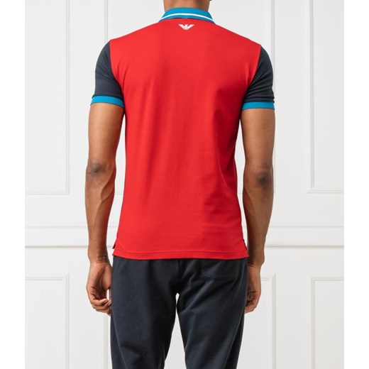 T-shirt męski czerwony Emporio Armani z krótkimi rękawami casualowy 
