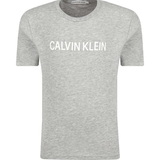 Bluzka dziewczęca Calvin Klein jeansowa z krótkim rękawem z nadrukami 
