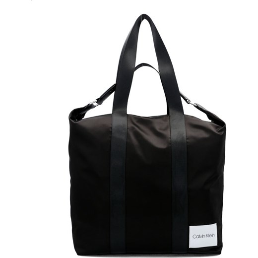 Shopper bag Calvin Klein bez dodatków czarna na ramię 