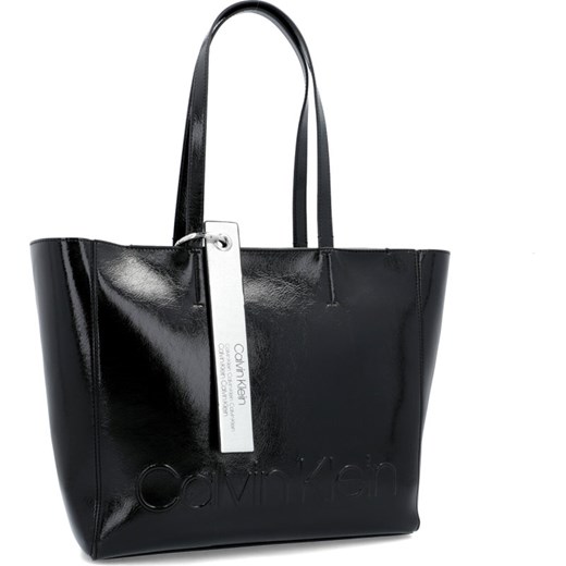 Shopper bag Calvin Klein bez dodatków mieszcząca a8 na ramię 