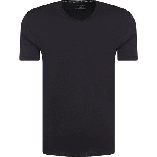 T-shirt męski Calvin Klein Underwear bez wzorów czarny z krótkim rękawem 