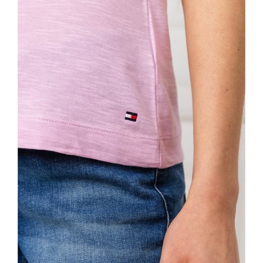 Tommy Hilfiger bluzka damska z napisami z krótkimi rękawami 