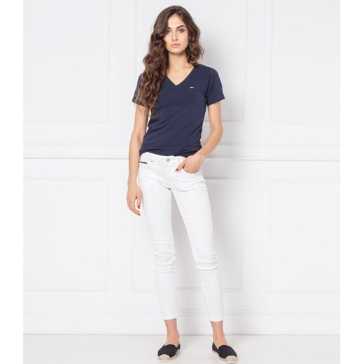 Niebieska bluzka damska Tommy Jeans z krótkimi rękawami 