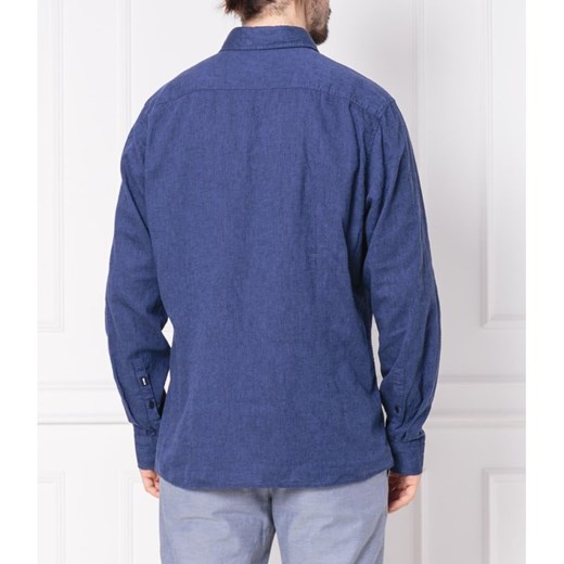Koszula męska Joop! Jeans bez wzorów z długim rękawem niebieska casualowa jesienna 