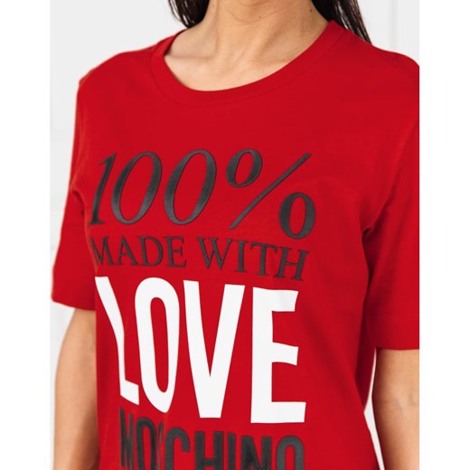 Love Moschino sukienka z krótkim rękawem casual z napisami mini 