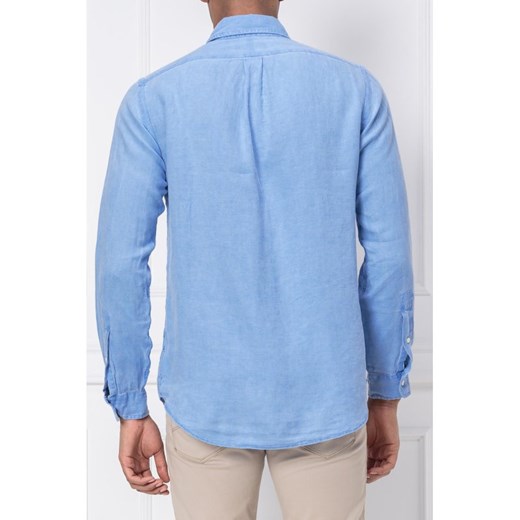 Polo Ralph Lauren koszula męska niebieska na wiosnę z długim rękawem casual bez zapięcia 