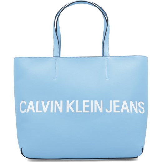 Shopper bag Calvin Klein niebieska do ręki 