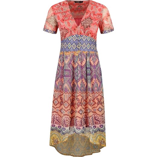 Sukienka Desigual casual na uczelnię midi z krótkim rękawem