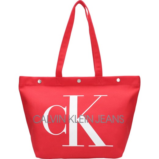 Shopper bag Calvin Klein bez dodatków na ramię z nadrukiem 