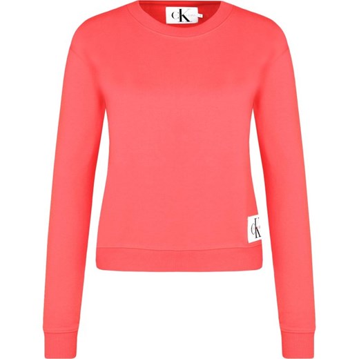 Bluza damska Calvin Klein czerwona casualowa krótka z aplikacjami  