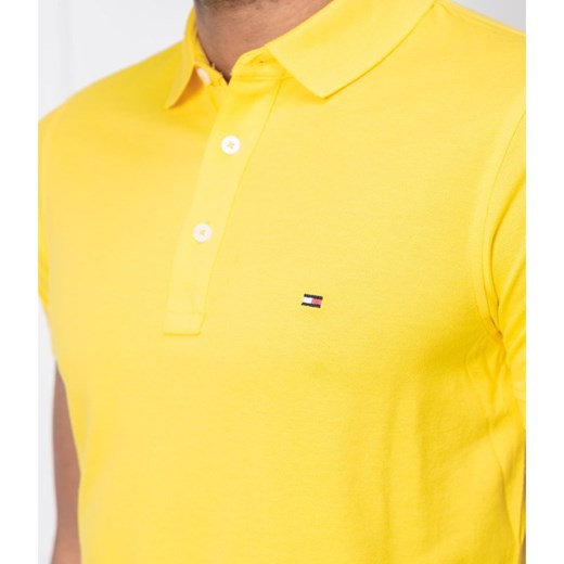 Tommy Hilfiger t-shirt męski casual żółty z krótkim rękawem bez wzorów 