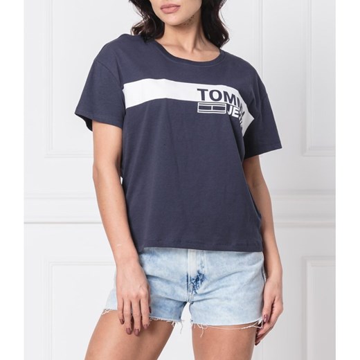 Bluzka damska Tommy Jeans z krótkimi rękawami z napisami 