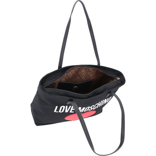 Shopper bag Love Moschino bez dodatków mieszcząca a7 na ramię młodzieżowa z nadrukiem 