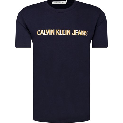T-shirt męski granatowy Calvin Klein z krótkimi rękawami 