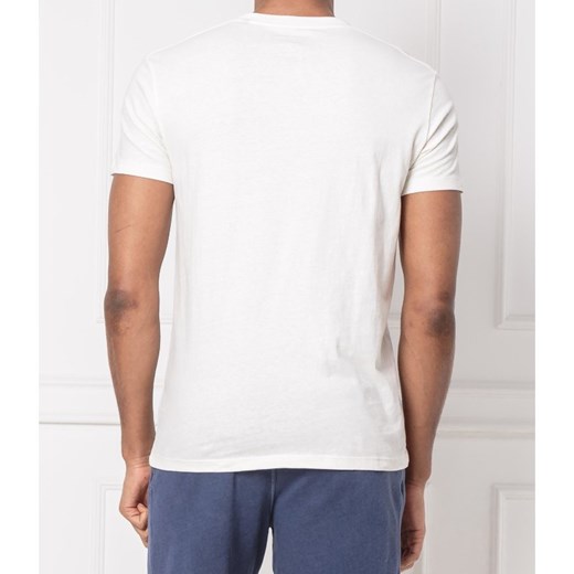 T-shirt męski biały Marc O'Polo młodzieżowy z krótkimi rękawami jesienny 